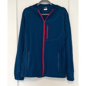 Icebreaker Merino Blue Long Sleeve Zip Hoodie Mid Layer